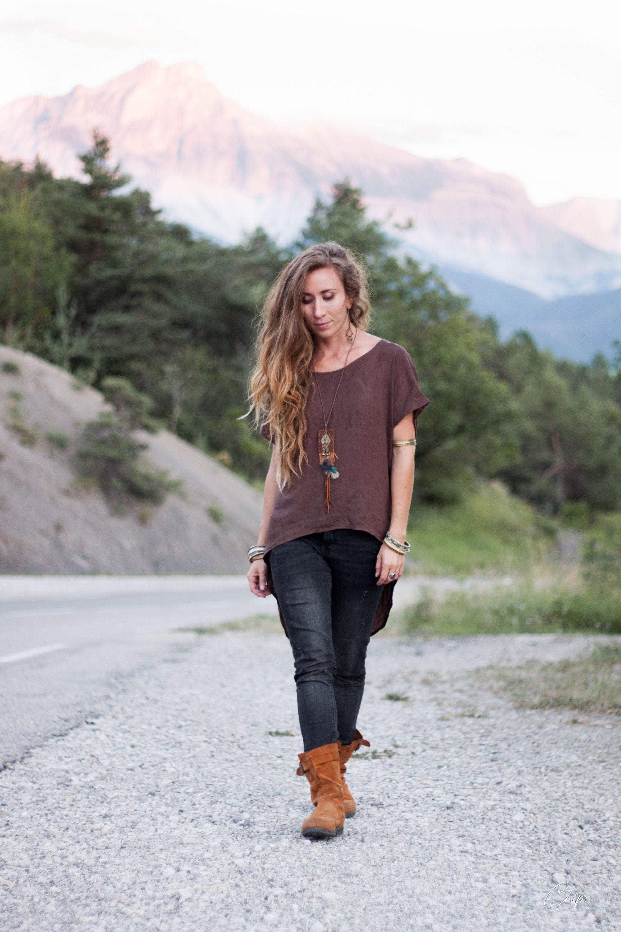 Casual oversized Boho-top <<>> Festivaltop, dames-T-shirt, boho-hippieblouse