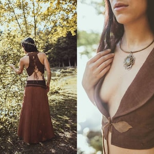 Jacket backless sexy chic -  Bohemian woman vest, bolero festival boho chic, waistcoat medieval fantasy