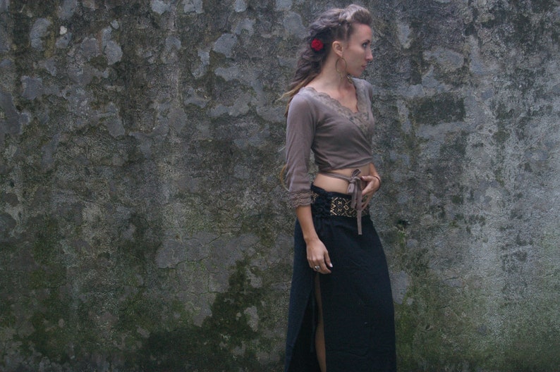 Top cruzado bohemio >> Bolero romántico - cárdigan vintage // Boho chic imagen 7