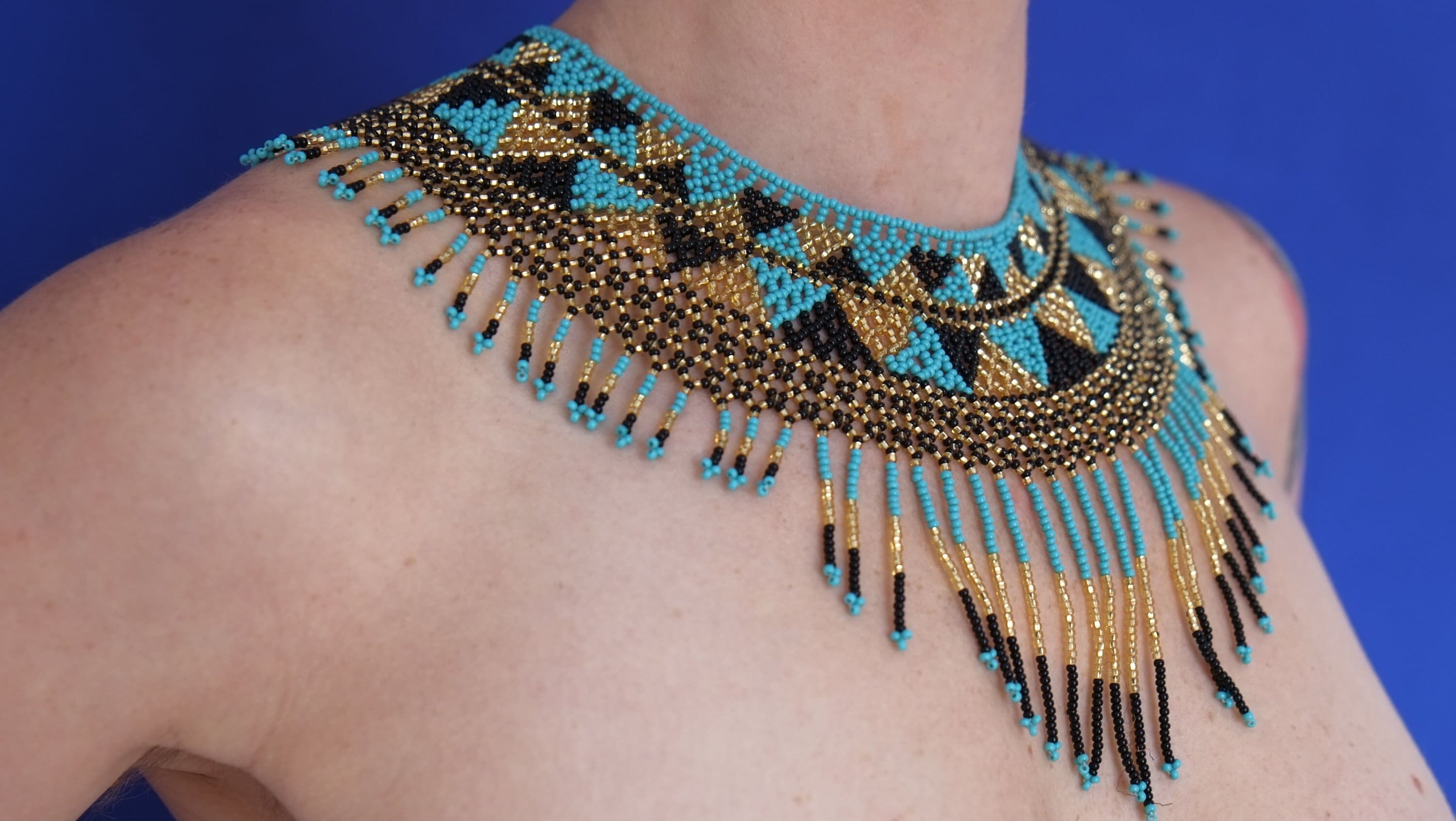 Tribal Ethnic Bib Beaded Necklace Cleopatra Necklace Huichol Indigenous  Maya Jewelry - Etsy Denmark