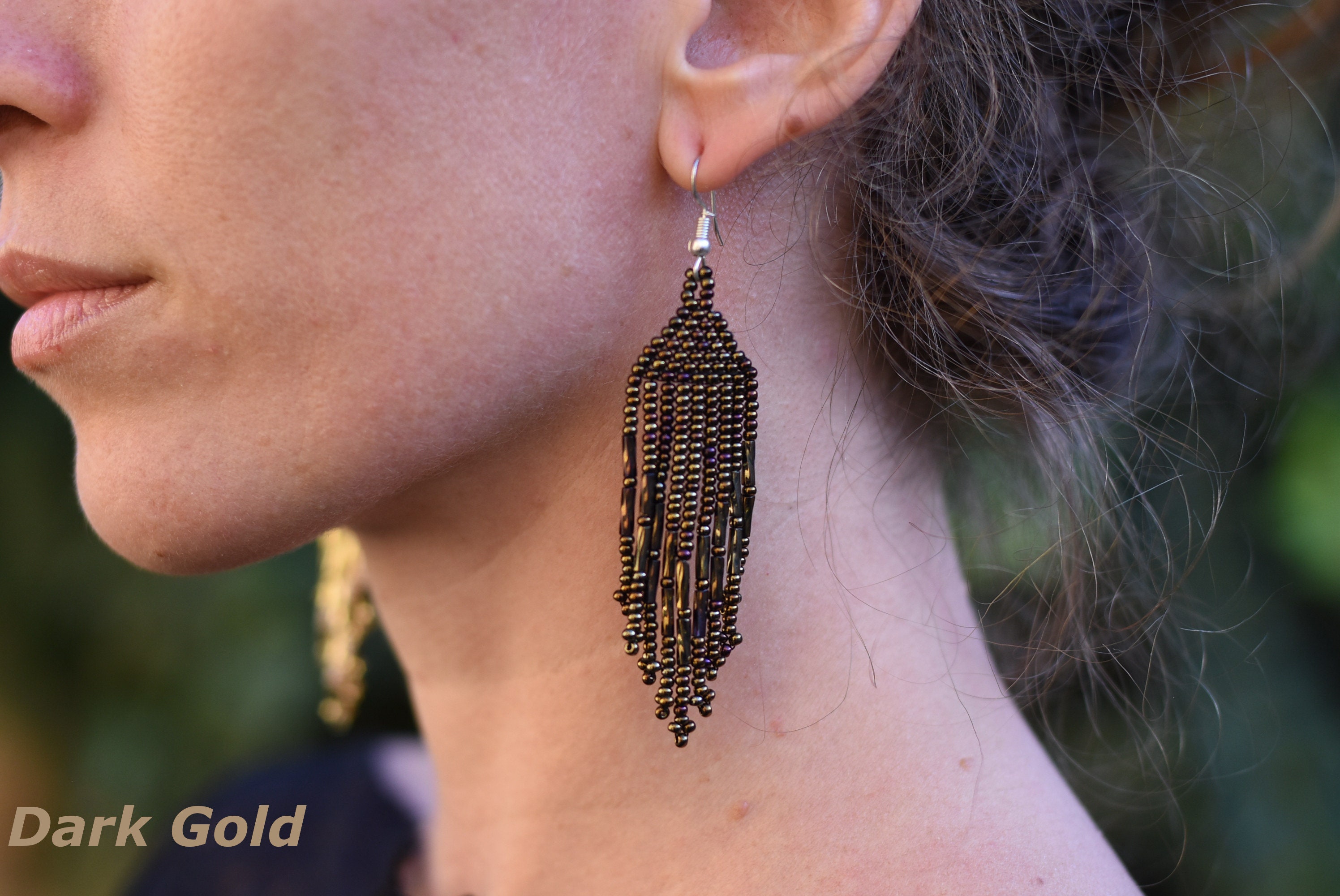 Orecchini con perline artigianali etnici | Gioielli pendenti boho chic