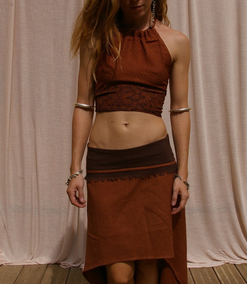 Bohemian summer Top Shipibo print Tribal crop top festival image 7