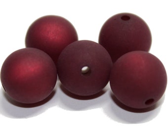 5 x Polaris pearl matt wine red 8, 10, 12 or 14 mm