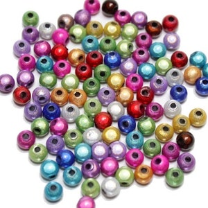 100 Miracle Beads 4 mm Acryl Farbmix Bild 1