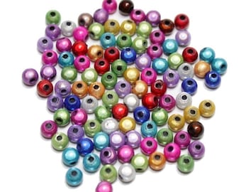 100 Miracle Beads 4 mm Acryl Farbmix