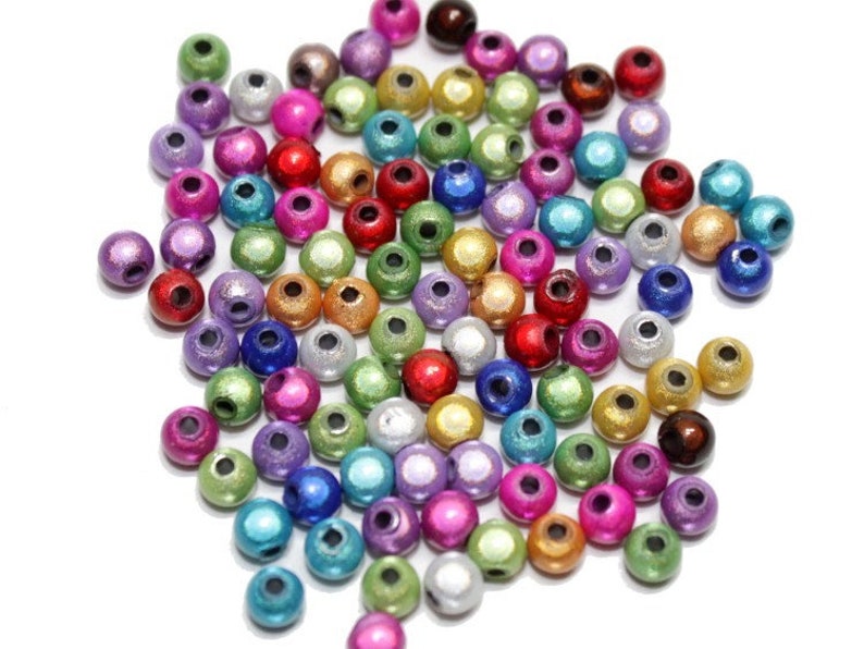 100 Miracle Beads 4 mm Acryl Farbmix Bild 1