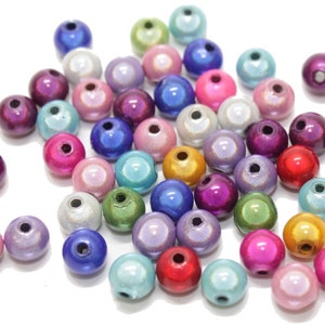 30 Miracle Beads 8 mm Acryl Farbmix Bild 1