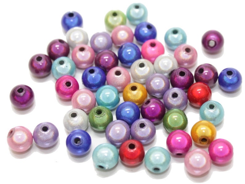 30 Miracle Beads 8 mm Acryl Farbmix Bild 1