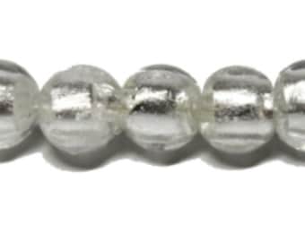 10 Silberfolien Glasperlen klar, 8, 10 oder 12 mm