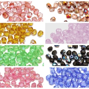 50 Czech glass beads 4 mm choice of colors