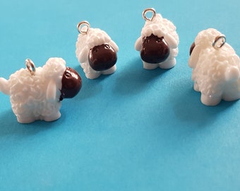 4 resin pendants sheep, sheep