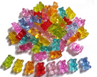 Gummy bear beads approx. 12x8x6mm 50 pieces, color mix