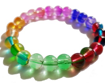 Summer bracelet made of two-tone glass beads Bracelet