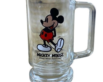 Vintage Walt Disney Productions Pre-1986 Mickey Mouse Glass! Clean. 1970's?