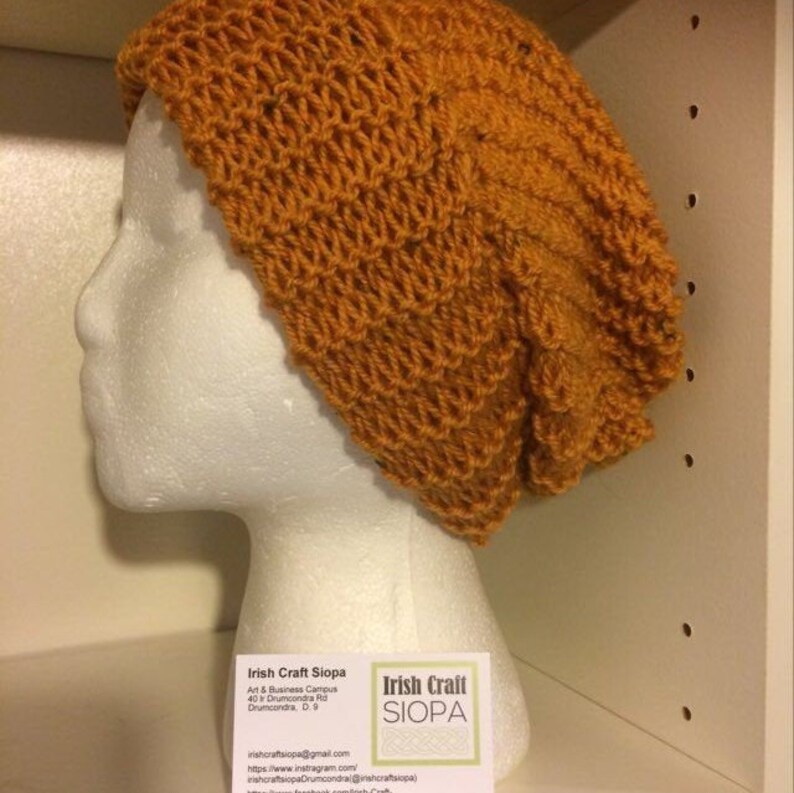 Unisex other colours available Copper Beanie HandKnit Green