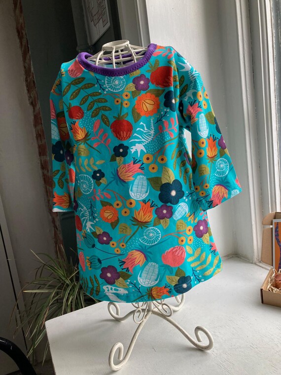 Dress, Tunic top, Toddler, Oeko tex organic cotton jersey, swing dress, spring style, suits 2-3yrs soft and comfy. Handmade in Ireland