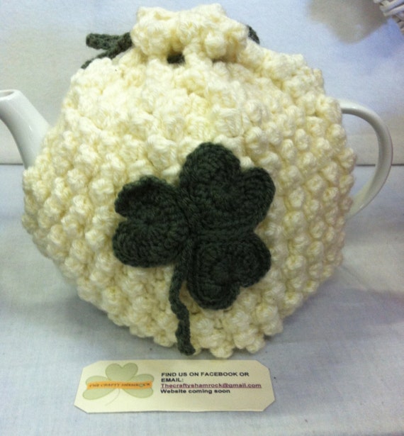 Tea Cosy Shamrock Detail Etsy Ireland, Handmade Craft Ireland