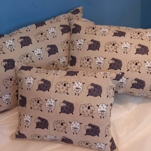 Kussen, linnen, schapenkussen, envelop voor boek, cadeau voor kind