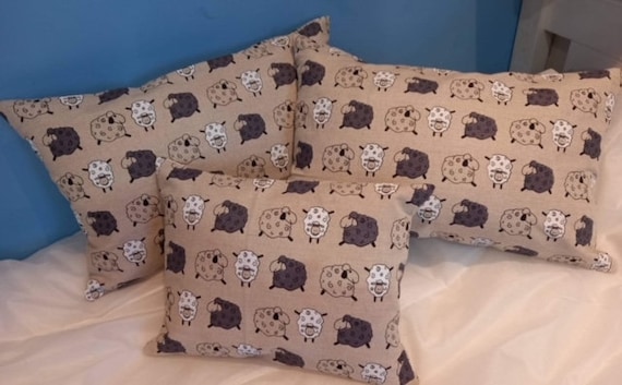 Cushion, Linen, Sheep Pillow, enevelope for book, Gift for Child