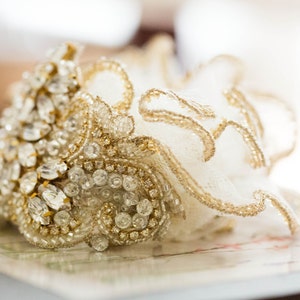 Gold beaded wedding garter set, Wedding Garter Gold, Bridal Garter in Gold Color, Style- Style G12