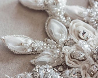 Floral Bridal Belt, Wedding Belts and sashes, Bridal Dress belt with flowers and crystals, Bridal Belt Leaf, Style - Fall Leaves