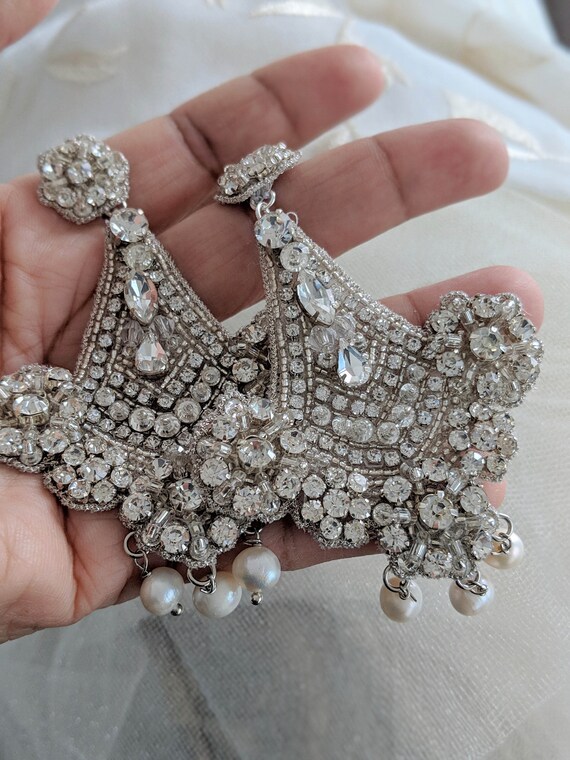 Large Bridal Earring Extra Chandelier Wedding Earrings Large Bridal Earring Extra, Large Chandelier Style Earrings