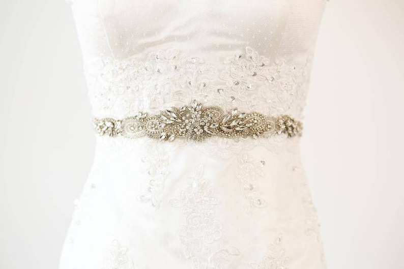Style R118 Wedding belt Belts and Sashes Wedding Sash Crystal Embellished bridal sash Crystal Bridal Sash