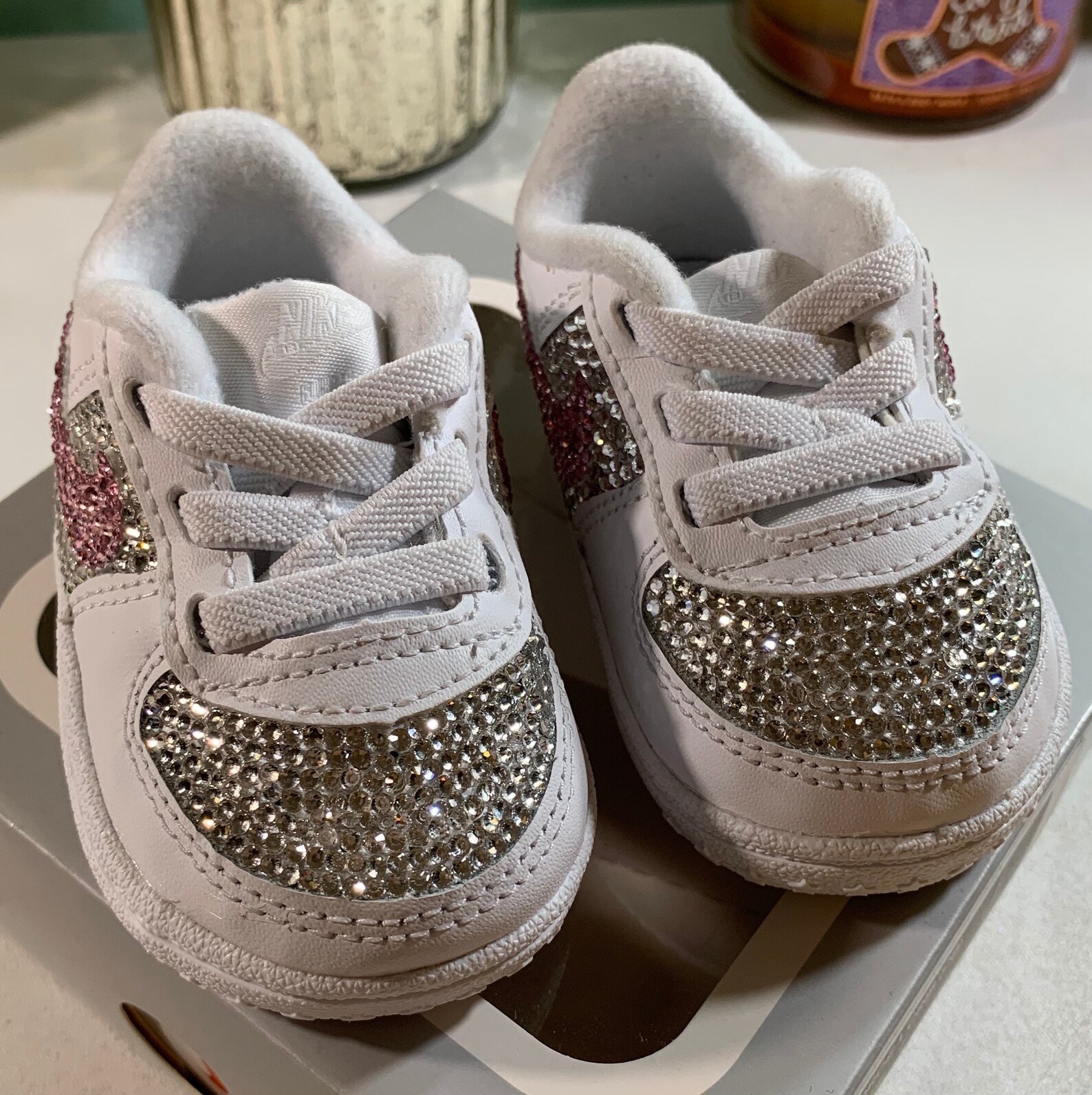 Baby/Toddler Bedazzled Bling Crib Nike Air Force 1 Sneakers | Etsy