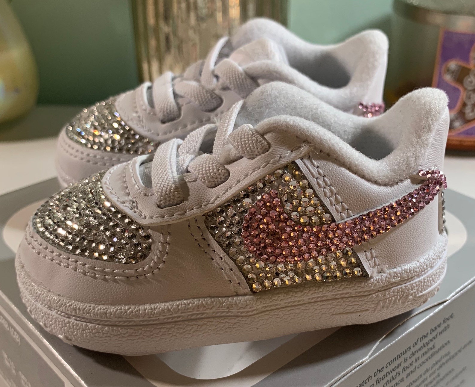 Baby/Toddler Bedazzled Bling Crib Nike Air Force 1 Sneakers | Etsy
