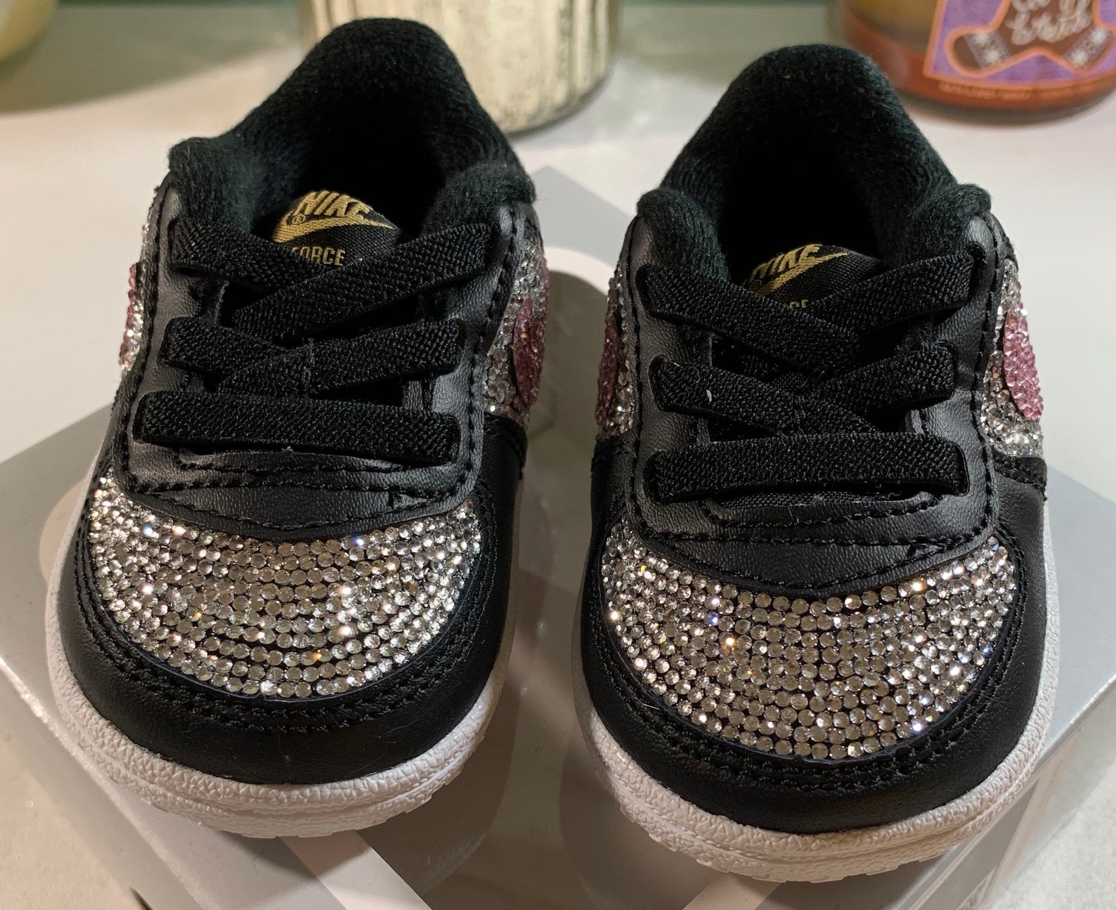 Baby/Toddler Bedazzled Bling Crib Nike Air Force 1 Sneakers Etsy