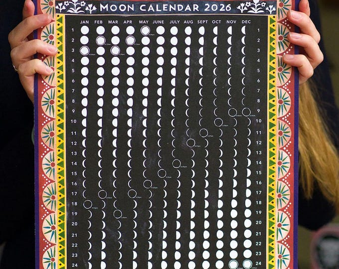 2026 Moon Calendar – Hand-painted Lunar Phases Art Print (A3 Size) - Etsy