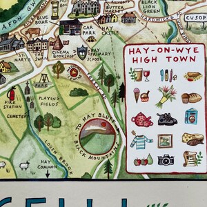 Art Print Hay on wye Map Wales UK Etsy Art Print Hay on wye Map Wales UK Etsy