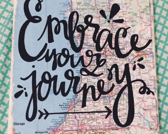 Embrace the Journey Map Canvas Travel Quote - Etsy