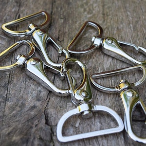 25 Small Metal Spring Clips Free Shipping 1 1/4 Inch J Hook Clasp