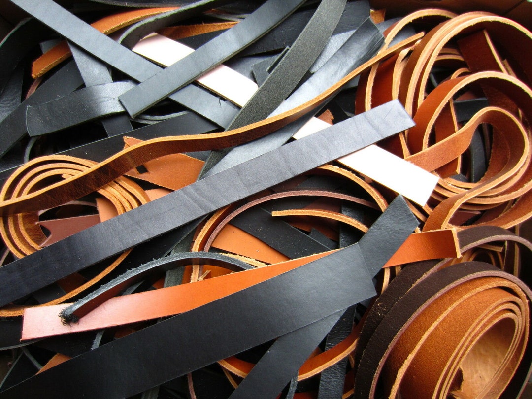 Cowhide LEATHER STRAPS OFFCUTS Leather Craft, Mixed Colours, Repair