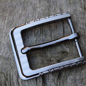 Replacement Belt Buckle TO FIT 30mm Leather Strap / Belt metal black silver colour J