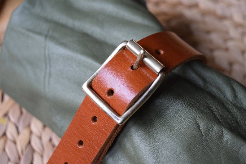 UTILITY STRAP REAL LEATHER 25mm 1/" HEAVY DUTY NICKEL BUCKLE VARIOUS LENGTHS