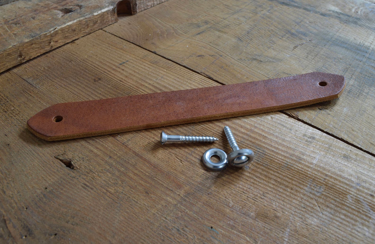 Handmade Full Grain Leather Strap Handle Saddle Tan Modern Etsy