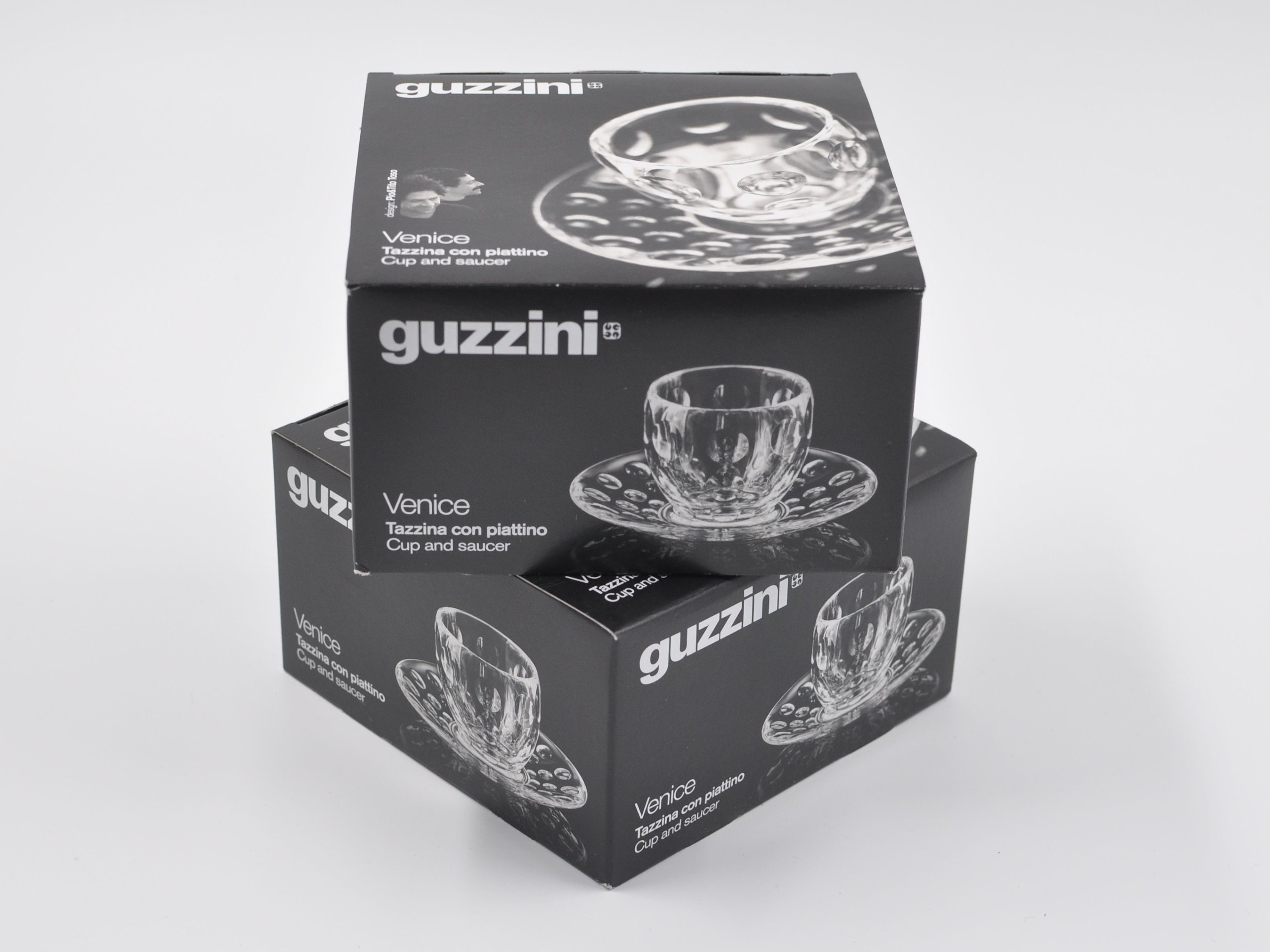 Tasses à espresso Guzzini Venice lot de 2 Tasses en verre bullé