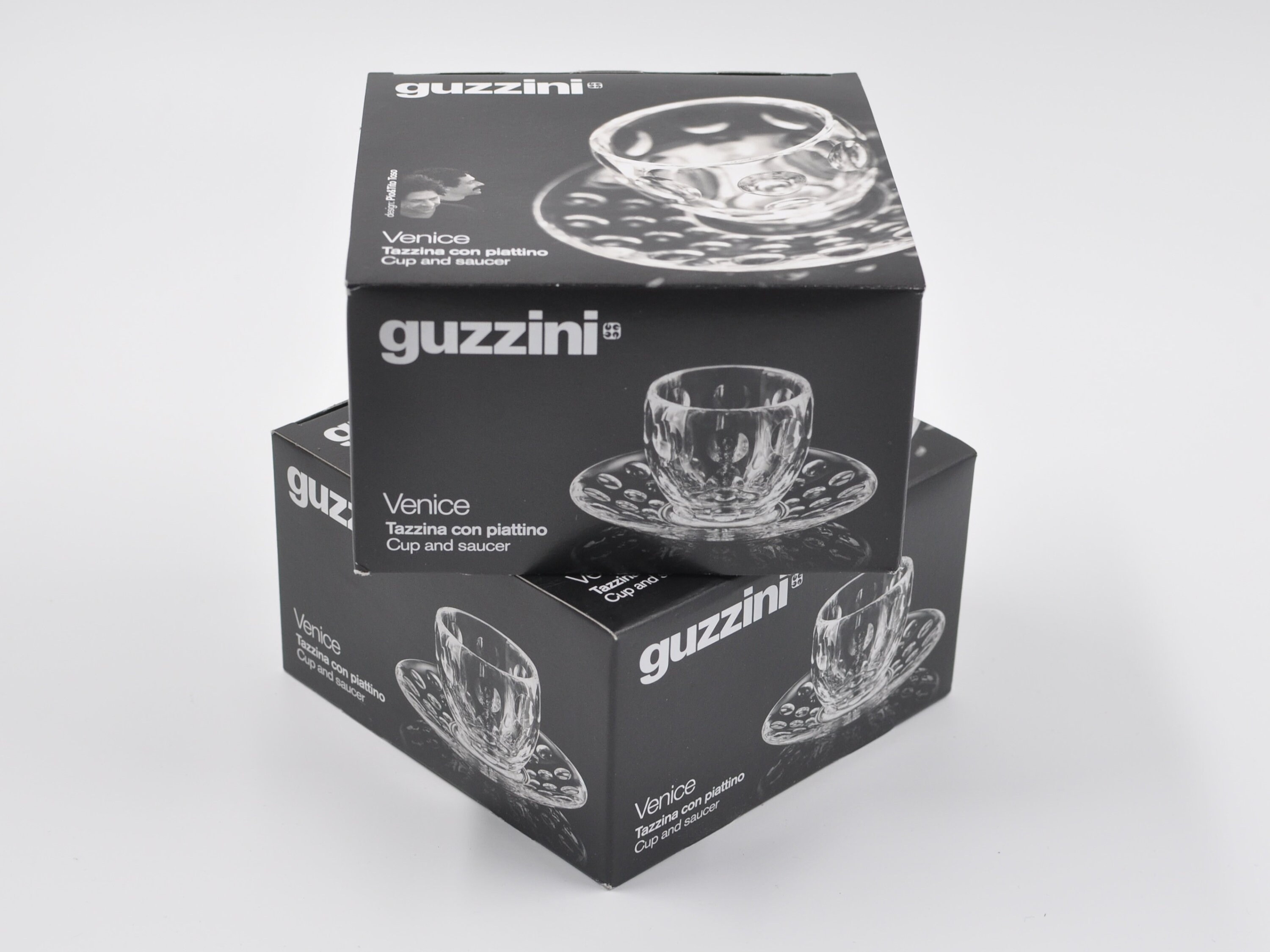 Guzzini Venice エスプレッソ カップ - 2 個セット - バブル ガラス 
