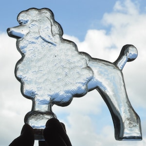 Boda Kennel Poodle dog - Bertil Vallien - Kosta Boda - glass figurine - bookend paperweight - Sweden - Zoo