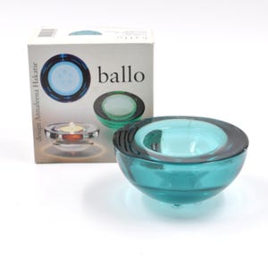 Iittala Ballo Sea Blue - Annaleena Hakatie - Original Box - glass votive - small bowl - Candleholder - Finland - Scandinavian Glass