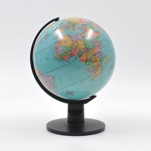 Globe terrestre Scan-Globe A/S - Fabriqué au Danemark - Petit modèle de bureau - Années 1990 - Version néerlandaise