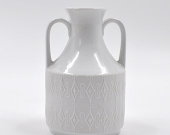 KPM white biscuit handled vase with relief decor - 622 - Royal KPM Bavaria - Germany - bisque porcelain - Königliche Porzellan-Manufaktur