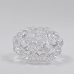 Orrefors Votive by Anne Nilsson - Raspberry Bubble - clear glass tealight - Crystal candleholder - Sweden - Scandinavian glass - Swedish