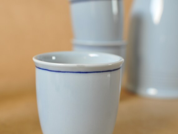 Lilien Porcelain Jug Wine Jug Juice Jug with 6 Cup in Blue Drinking Set