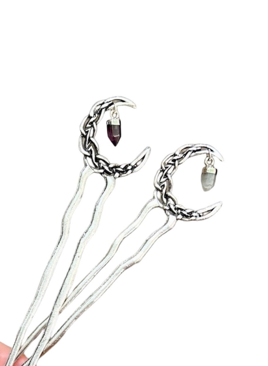Moon Hair Fork Silver - Etsy