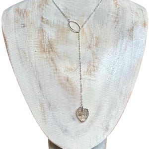 Herkimer Diamond medium point pendulum lariat Y necklace, sterling chain & marquise center piece.