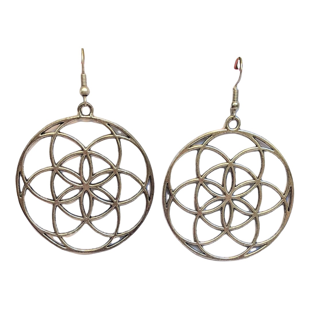 Large Flower/seed of Life Earrings. Sacred Geometry. Baby - Etsy