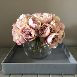 Blush Pink Peony Bouquet: Faux Silk Floral Home Decor